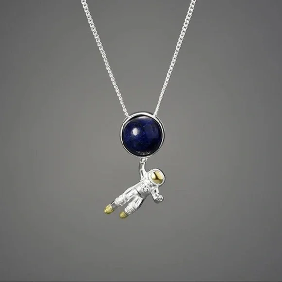 Artisan Handmade Space Odyssey 925 Silver Natural Lapis The Zaida Neck… - Picture 8 of 10